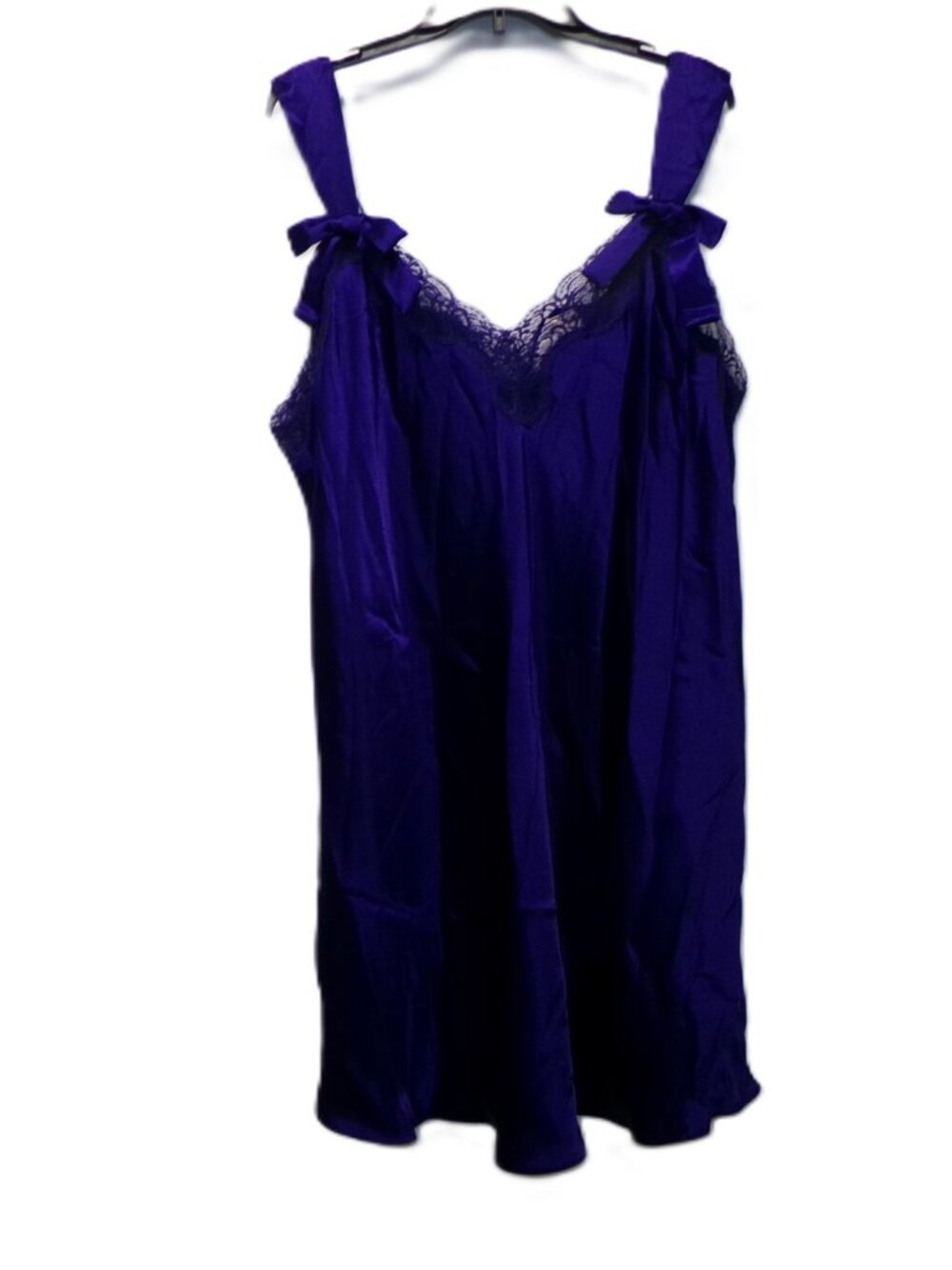 VTG 90's Solange Glossy Purple Satin Slip Dress Nightgown Chemise Plus sz 26/28